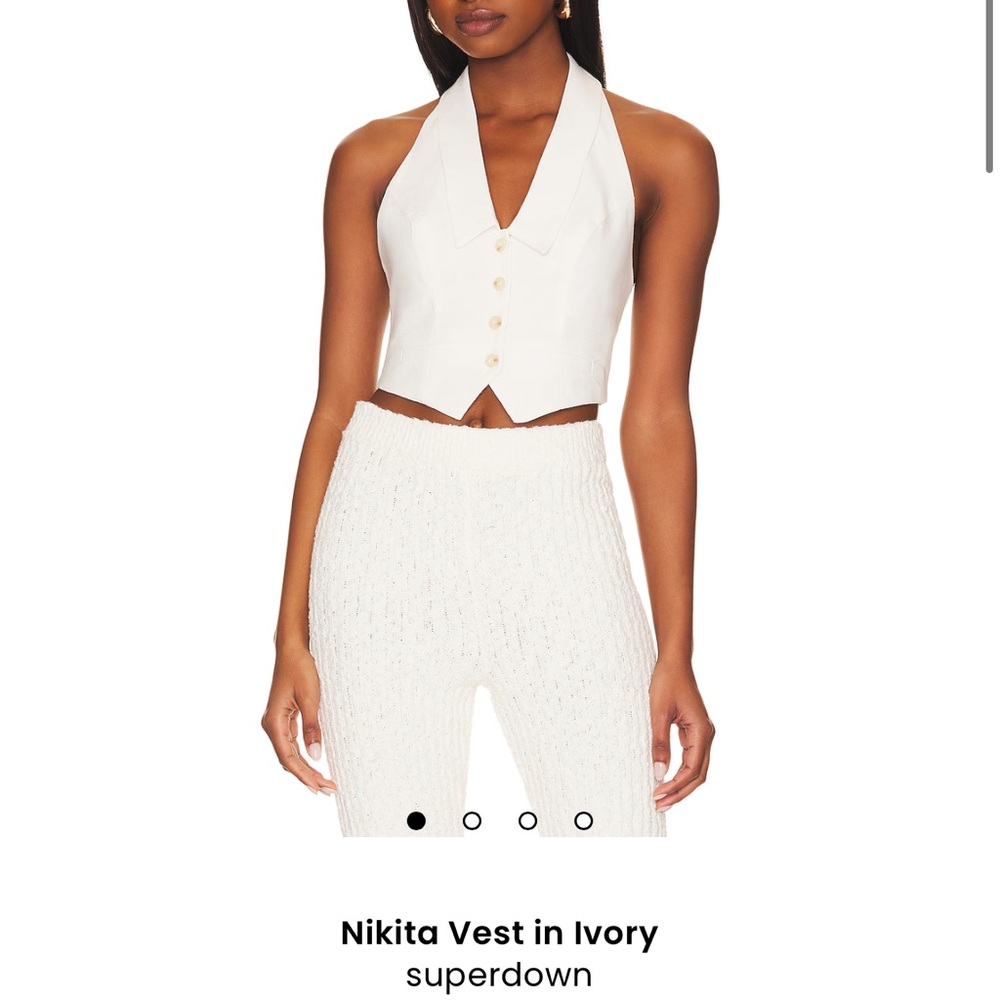 Superdown Cream Halter Vest